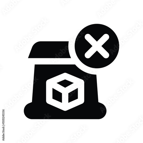 no sugar glyph icon. Strong and solid vector icon for websites, mobile interfaces, presentations, and visual branding. High quality and easy to edit.