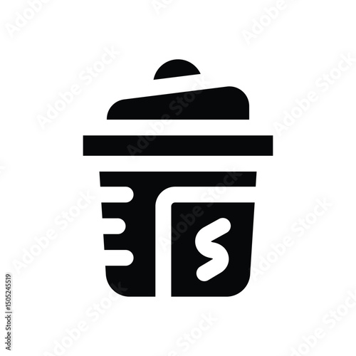 protein shake glyph icon. Strong and solid vector icon for websites, mobile interfaces, presentations, and visual branding. High quality and easy to edit.