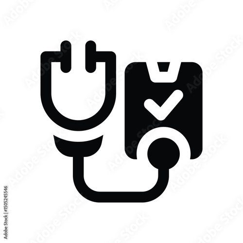 health check up glyph icon. Strong and solid vector icon for websites, mobile interfaces, presentations, and visual branding. High quality and easy to edit.