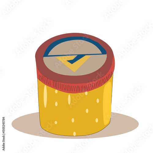 jar of mustard vector illustration hand drawn design isolated on transparent background

