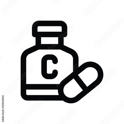 vitamin line icon. Clean and minimalist vector icon for websites, mobile apps, presentations, and logos. Fully scalable and customizable for any project.