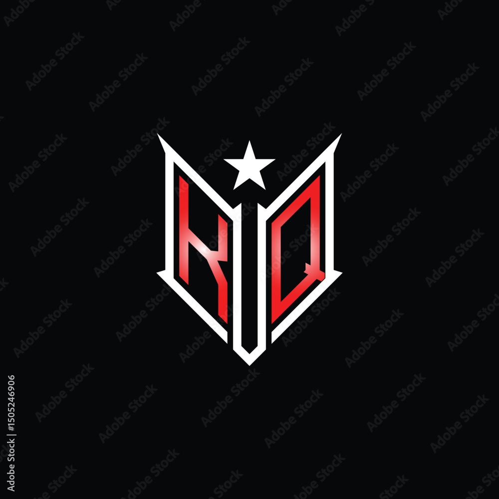 Modern Lettermark Logo with Star and Red Gradient on Black Background Modern Lettermark Logo with Star and Red Gradient on Black Background