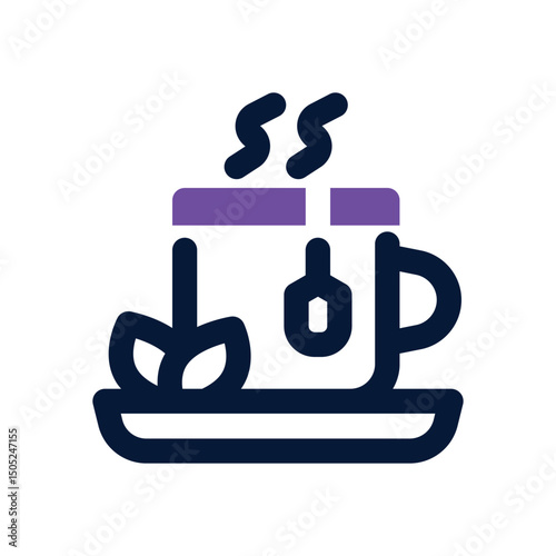 herbal tea duotone icon. Sleek and modern vector icon for websites, mobile apps, marketing materials, and corporate design. Fully scalable and ready to use.