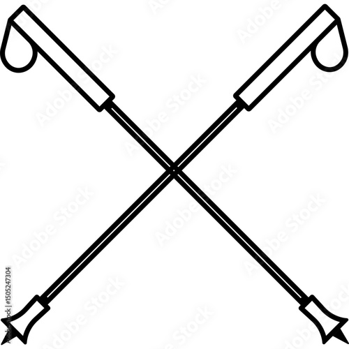 A Classic Walking Pole Outline
