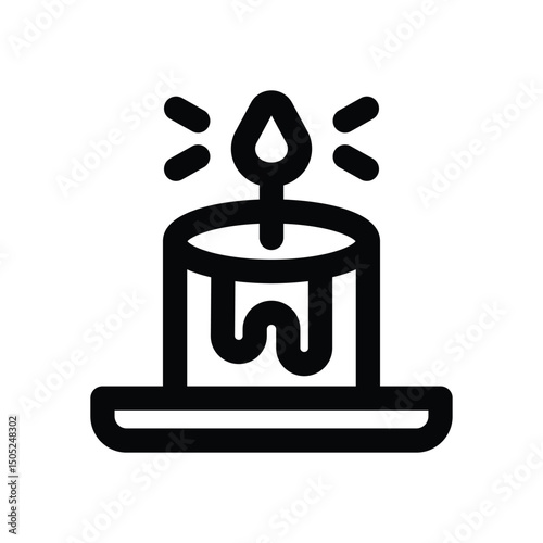 candle line icon. Clean and minimalist vector icon for websites, mobile apps, presentations, and logos. Fully scalable and customizable for any project.