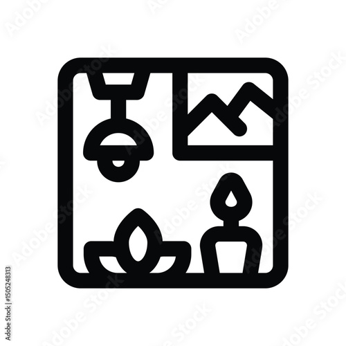 meditation room line icon. Clean and minimalist vector icon for websites, mobile apps, presentations, and logos. Fully scalable and customizable for any project.