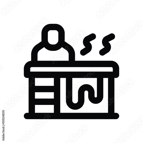 sauna line icon. Clean and minimalist vector icon for websites, mobile apps, presentations, and logos. Fully scalable and customizable for any project.