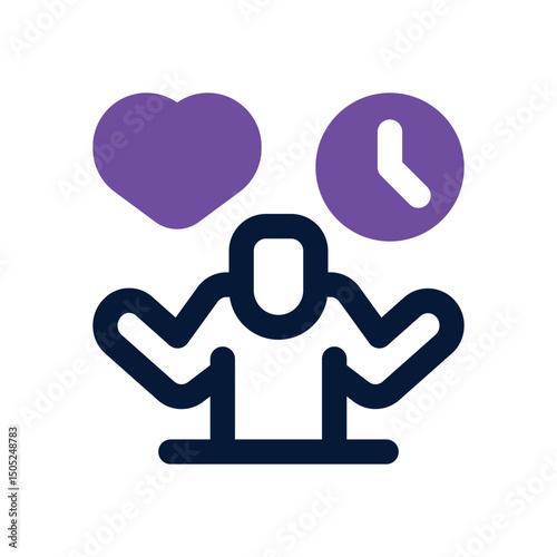 stress management duotone icon. Sleek and modern vector icon for websites, mobile apps, marketing materials, and corporate design. Fully scalable and ready to use.