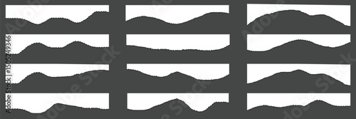 Paper torn or ripped pieces of paper. Page or scrap note with damaged style. Torn paper edges, vector illustration