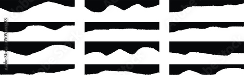 Torn pieces of paper isolated on a white background. Page or scrap note with damaged style. Torn paper edges, vector illustration