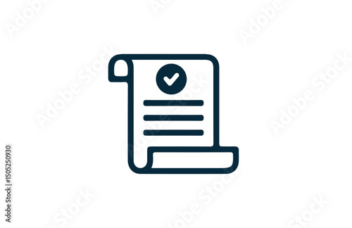 Bill, invoice icon. Tax thin line icon, business and finance, taxes sign, vector graphics. Audit document icon flat style for mobile and web design