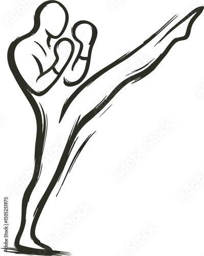 Dynamic martial artist striking high