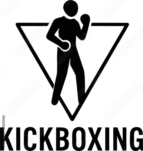 Kickboxing action within a triangular frame