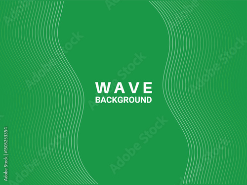 Green Wavy Background for Presentation or Web Design