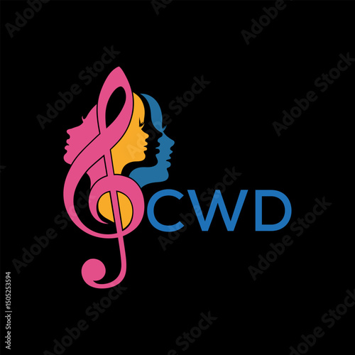 CWD letter logo. CWD blue image on white background. CWD Monogram logo design for entrepreneur and business CWD best icon.
 photo