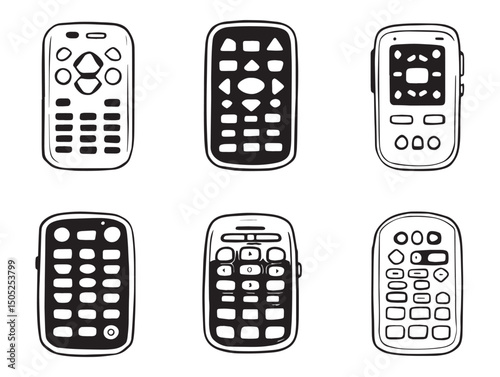 remote control line art hand drawn stroke art for design
