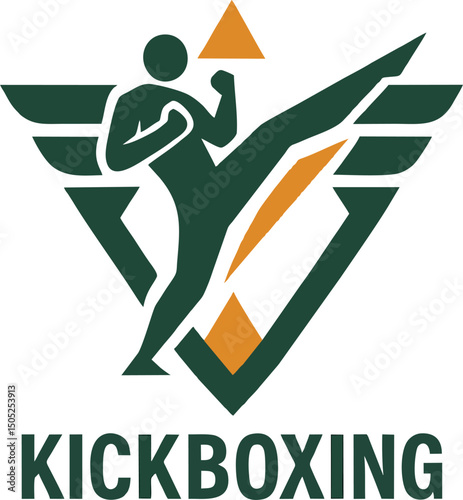 Martial artist strikes with winged triangle
