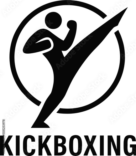 Martial artist striking a symbolic logo