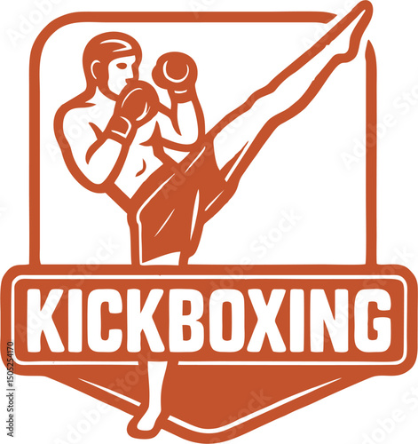 Martial artist throwing a high kick in a sign