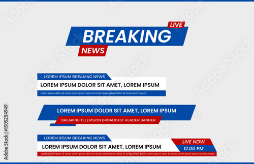 Illustration vector graphic of breaking news and third layer. Suitable for broadcast, live streaming etc.