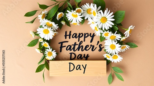 Happy Father's Day A Daisy Wreath Celebration