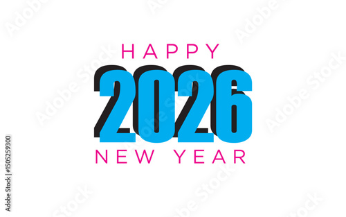 Modern Happy New Year 2026 Greeting Design