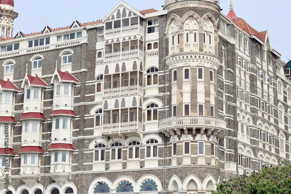 Fototapeta premium The Taj Mahal Palace Hotel Photography While Traveling Mumbai. One Of The Luxurious Hotels In India