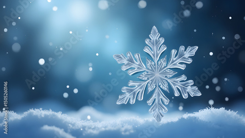 christmas background with snowflakes , Seasonal_Wallpaper_with_Beautiful_Crystalline_Snow