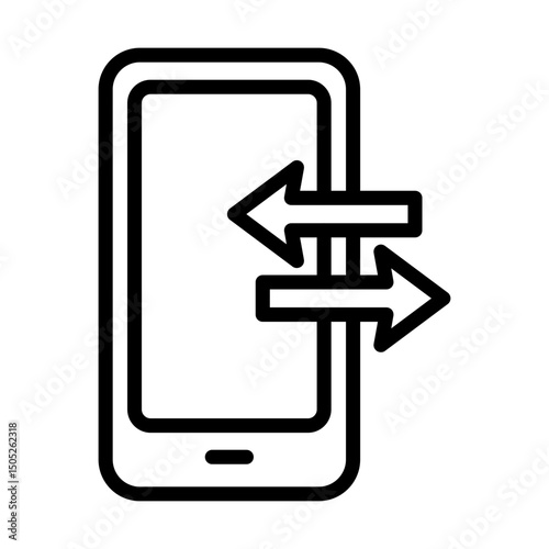 Phone transfer outline icon. Phone icon isolated on white background. Transparent background, minimalist symbol. Vector images