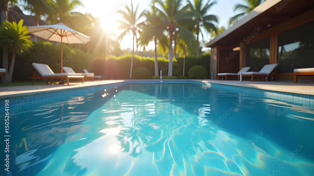 Obraz premium swimming pool in the hotel, Water_in_swimming_pool