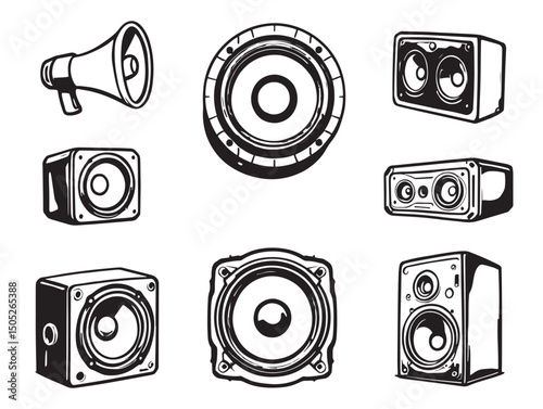 speaker linear illustration great for music themed content