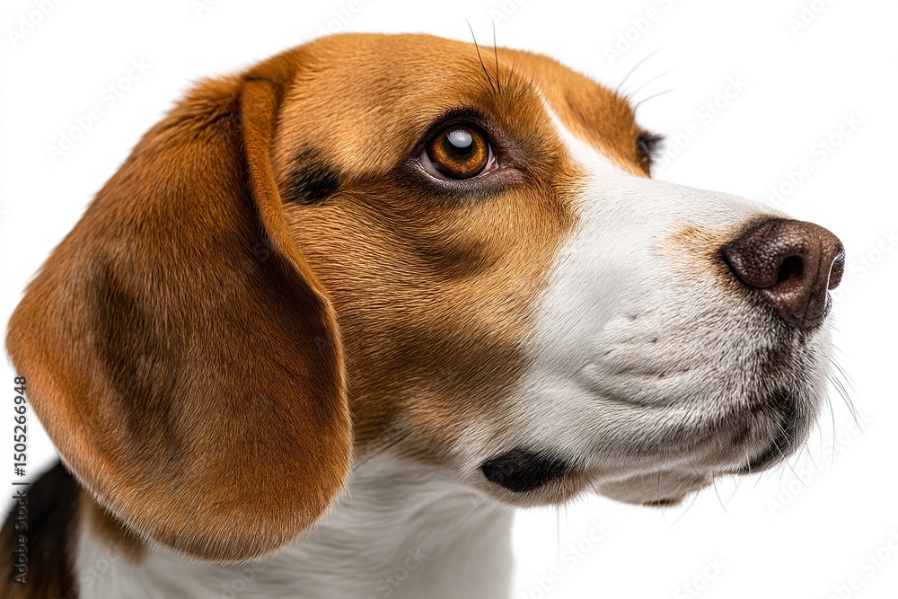 Beagle dog over white background. Generative Ai Beagle dog over white background. Generative Ai