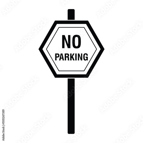 No parking sign . traffic parking ban sign vector illustration.
