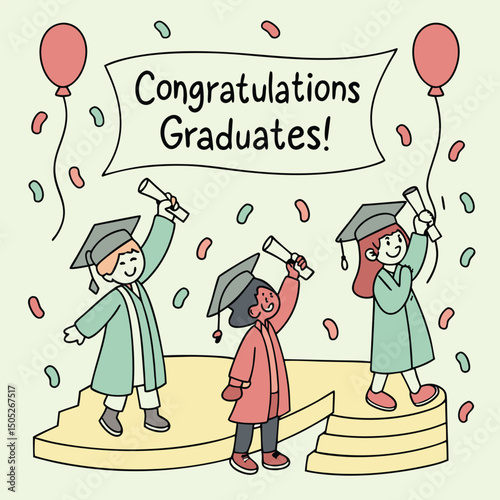 Graduation Celebration Illustration