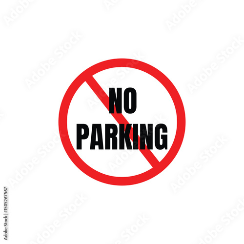 No parking sign . traffic parking ban sign vector illustration.