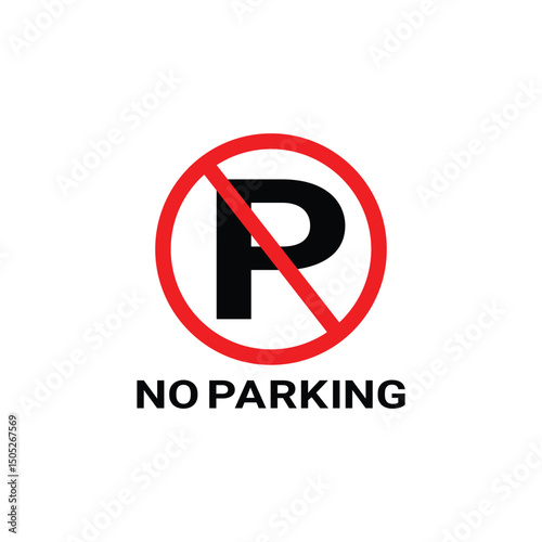 No parking sign . traffic parking ban sign vector illustration.