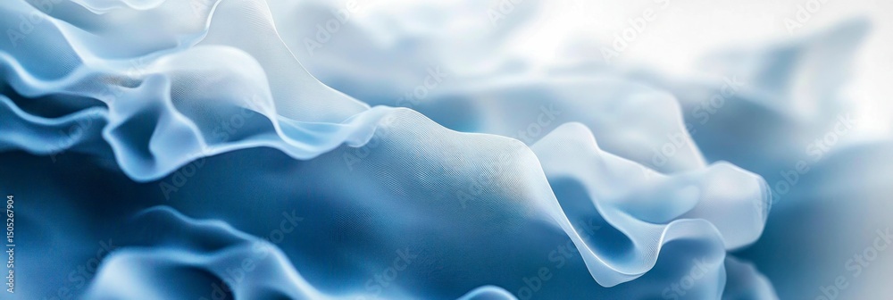 Obraz premium Abstract Blue Fabric Waves Soft Flowing Textured Background Image