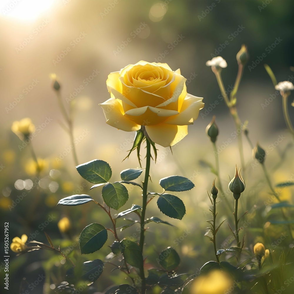 Fototapeta premium yellow rose in the garden