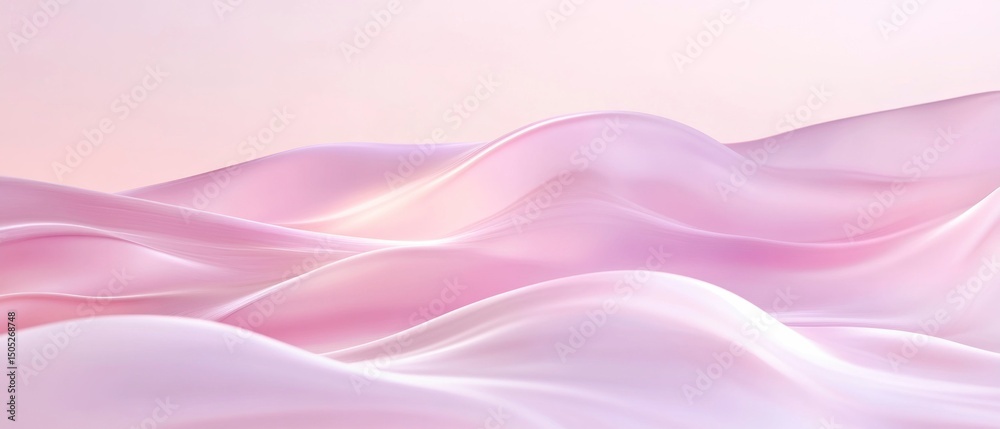 Abstract Pink Silk Drape Background Elegant Soft Wave Texture Smooth Flowing Fabric Gentle Curves