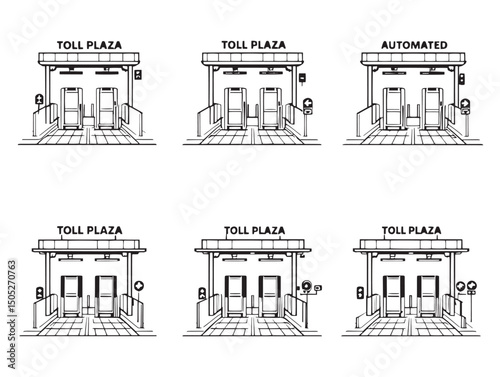 toll plaza line art icon for vector usage