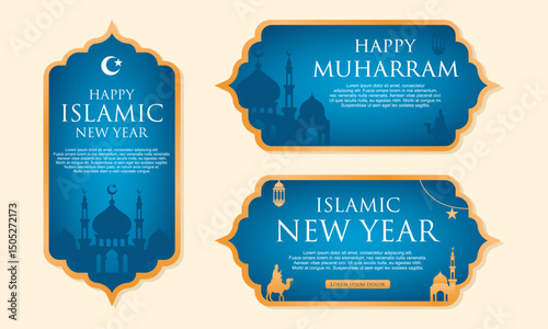 Celebrate Muharram Islamic New Year Badges banner