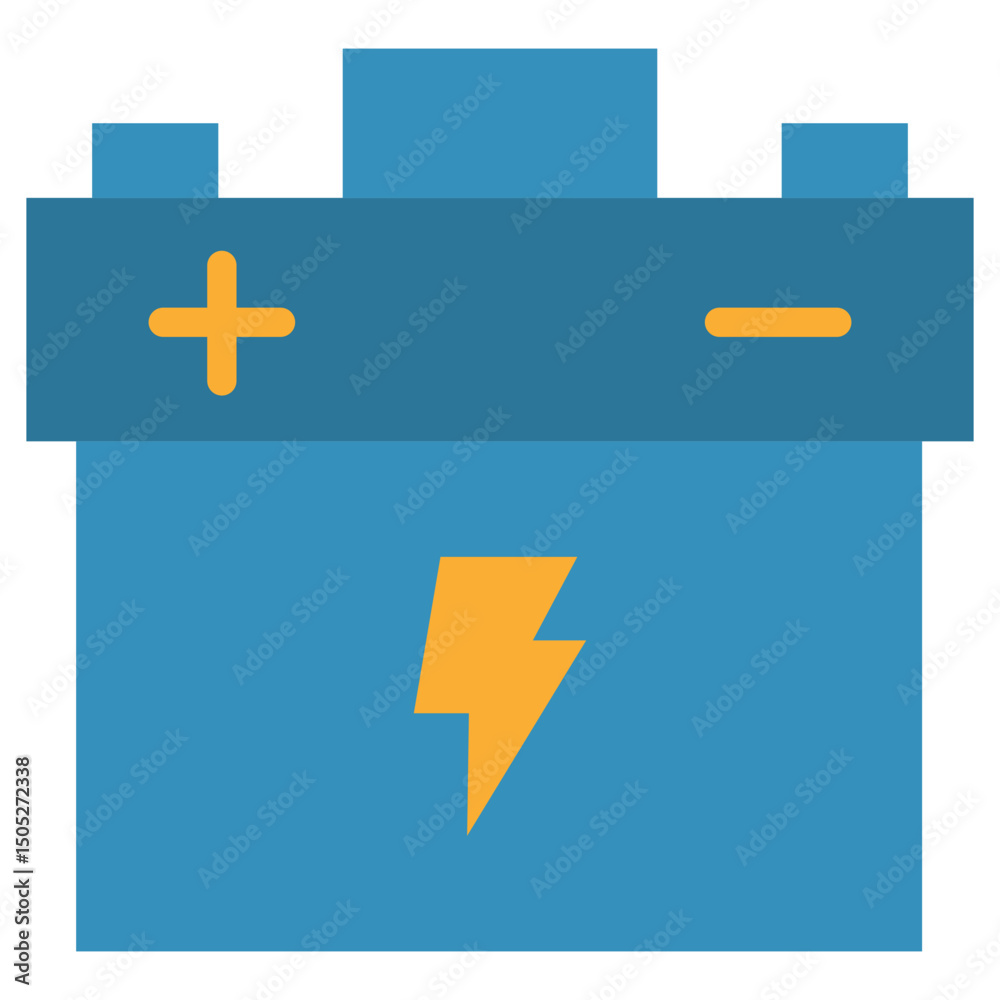 Fototapeta premium Accumulator Icon, Flat Design Style Icon Icon Symbol