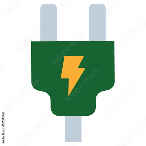 Electric Socket Plug Icon, Flat Design Style Icon Icon Symbol