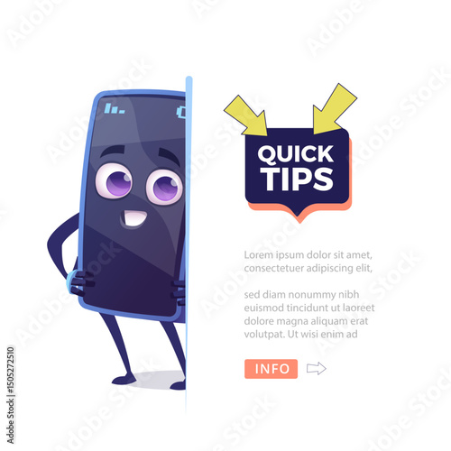 Quick tips banners. print templates of quick tips for using smartphone