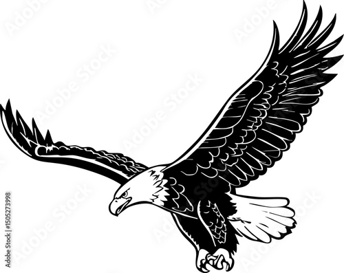 Eagle soaring through the sky nature scene digital captivating environment majestic viewpoint freedom