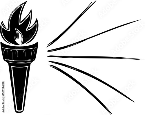 Guiding light a torch ignites spirit and hope in community events urban settings visual art creative perspective