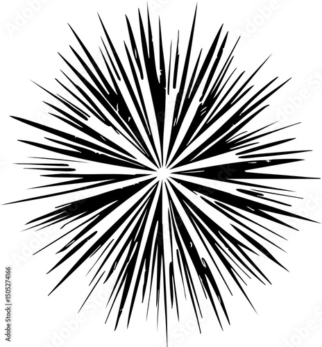 Dynamic black starburst graphic design artwork creative studio digital modern aesthetic close-up visual impact