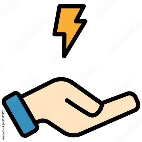 Energy Saving Glyph Icon, Flat Design Style Icon Icon Symbol
