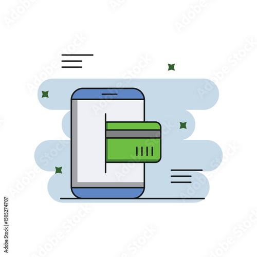 Atm color line icon with white background vector stock illustration