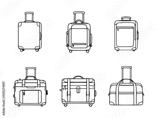travel suitcase line art icon for vacation design